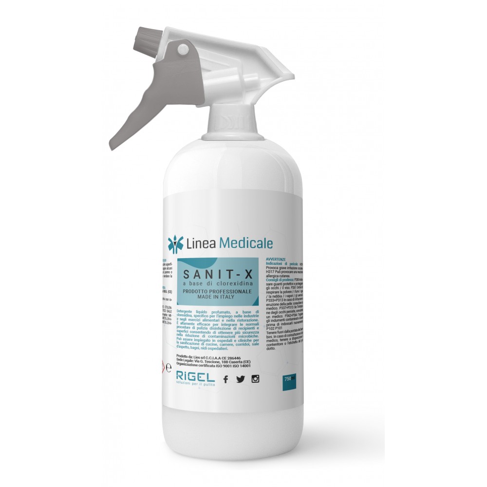 Igienizzante superfici con clorexidina SANIT-X 6 Flaconi da 750 ml 